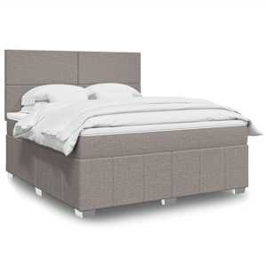 Box spring postelja z vzmetnico taupe 180x200 cm blago