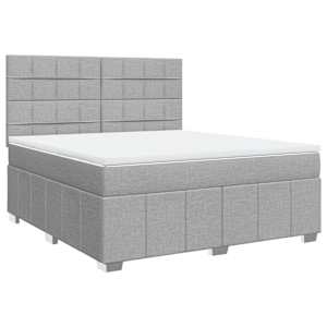 Box spring postel s matrací světle šedá 180 x 200 cm textil - obrázek 3