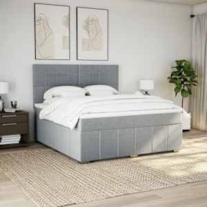 Box spring postel s matrací světle šedá 180 x 200 cm textil - obrázek 5