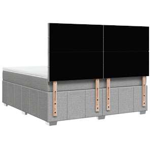 Box spring postel s matrací světle šedá 180 x 200 cm textil - obrázek 8