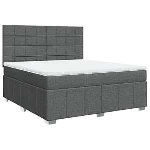 Box spring postel s matrací tmavě šedá 180x200 cm textil - obrázek 3