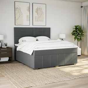 Box spring postel s matrací tmavě šedá 180x200 cm textil - obrázek 5