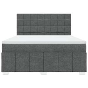 Box spring postel s matrací tmavě šedá 180x200 cm textil - obrázek 6