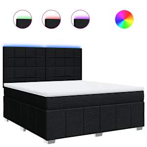 Box spring postel s matrací černá 180x200 cm textil - obrázek 2