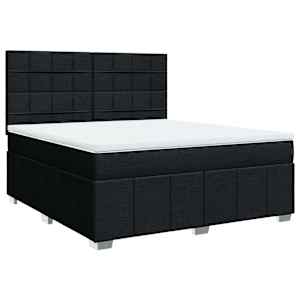 Box spring postel s matrací černá 180x200 cm textil - obrázek 3