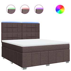 Box spring postel s matrací tmavě hnědá 180x200 cm textil - obrázek 2