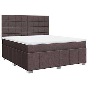 Box spring postel s matrací tmavě hnědá 180x200 cm textil - obrázek 3