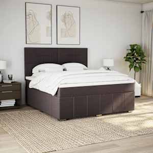 Box spring postel s matrací tmavě hnědá 180x200 cm textil - obrázek 5