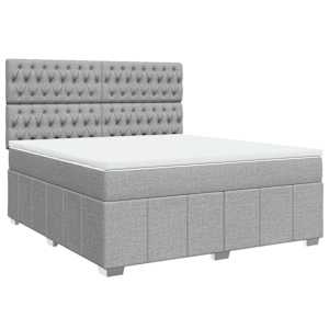 Box spring postel s matrací světle šedá 180 x 200 cm textil - obrázek 3