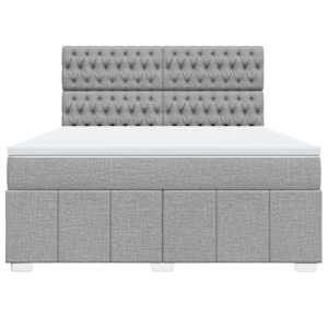 Box spring postel s matrací světle šedá 180 x 200 cm textil - obrázek 6