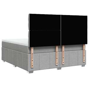 Box spring postel s matrací světle šedá 180 x 200 cm textil - obrázek 8