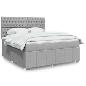 Box spring postel s matrací světle šedá 180 x 200 cm textil - obrázek 1