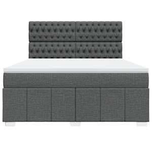 Box spring postel s matrací tmavě šedá 180x200 cm textil - obrázek 6