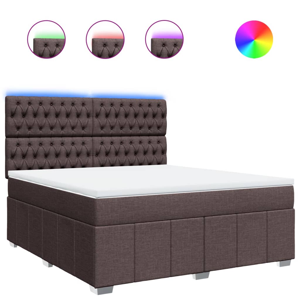 Box spring postel s matrací tmavě hnědá 180x200 cm textil - obrázek 2