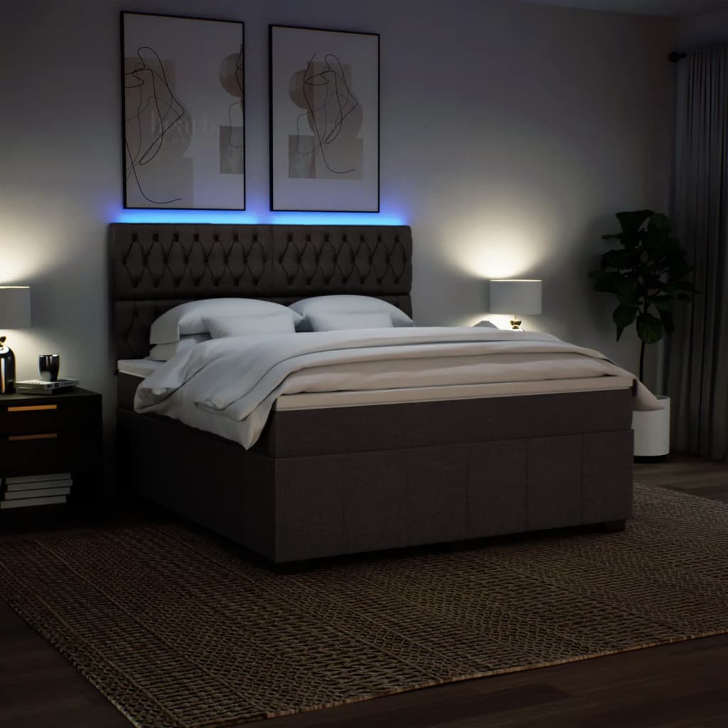 Box spring postel s matrací tmavě hnědá 180x200 cm textil - obrázek 4