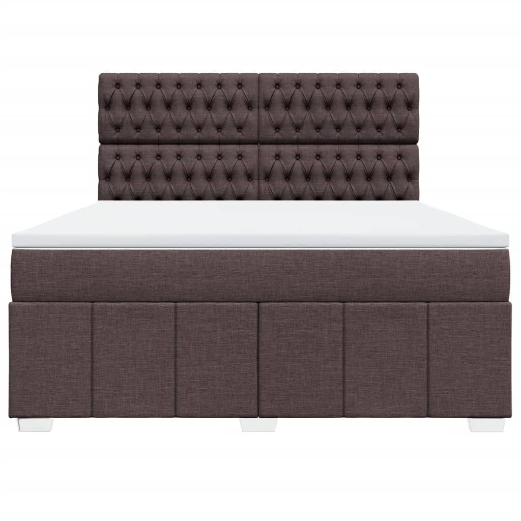 Box spring postel s matrací tmavě hnědá 180x200 cm textil - obrázek 6