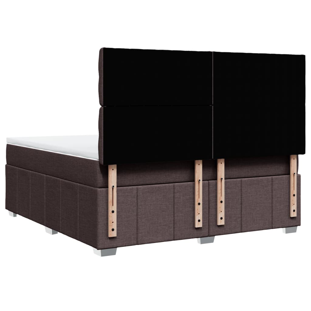 Box spring postel s matrací tmavě hnědá 180x200 cm textil - obrázek 8