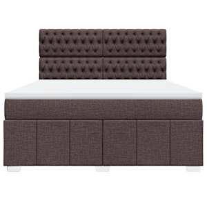 Box spring postel s matrací tmavě hnědá 180x200 cm textil - obrázek 6