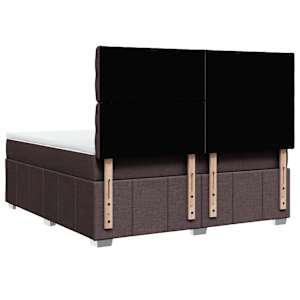 Box spring postel s matrací tmavě hnědá 180x200 cm textil - obrázek 8