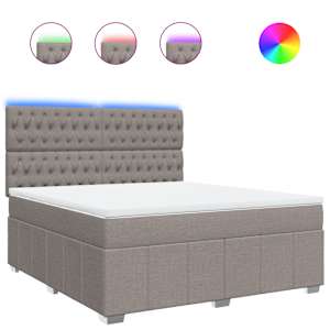 Box spring postel s matrací taupe 180x200 cm textil - obrázek 2