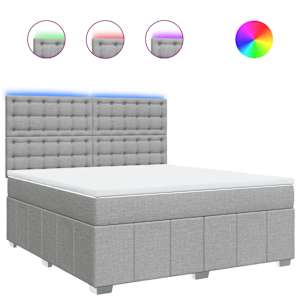Box spring postel s matrací světle šedá 180 x 200 cm textil - obrázek 2
