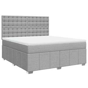 Box spring postel s matrací světle šedá 180 x 200 cm textil - obrázek 3