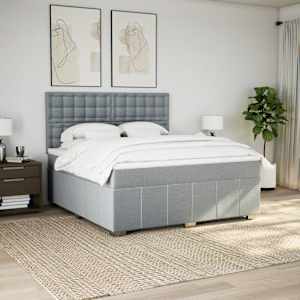 Box spring postel s matrací světle šedá 180 x 200 cm textil - obrázek 5