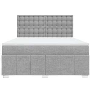 Box spring postel s matrací světle šedá 180 x 200 cm textil - obrázek 6