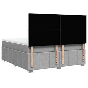 Box spring postel s matrací světle šedá 180 x 200 cm textil - obrázek 8
