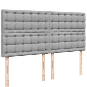 Box spring postel s matrací světle šedá 180 x 200 cm textil - obrázek 9