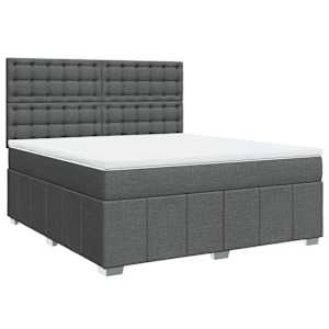 Box spring postel s matrací tmavě šedá 180x200 cm textil - obrázek 3