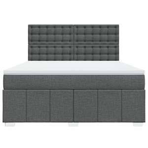 Box spring postel s matrací tmavě šedá 180x200 cm textil - obrázek 6