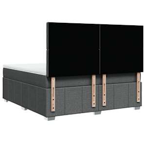 Box spring postel s matrací tmavě šedá 180x200 cm textil - obrázek 8
