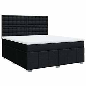 Box spring postel s matrací černá 180x200 cm textil - obrázek 3