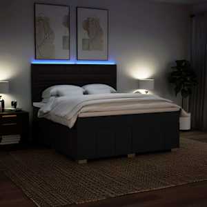 Box spring postel s matrací černá 180x200 cm textil - obrázek 4