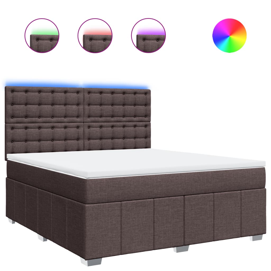 Box spring postel s matrací tmavě hnědá 180x200 cm textil3294064