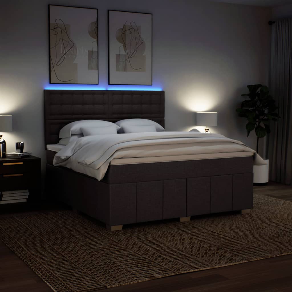 Box spring postel s matrací tmavě hnědá 180x200 cm textil3294064