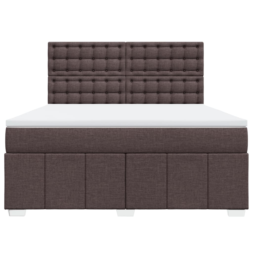 Box spring postel s matrací tmavě hnědá 180x200 cm textil3294064