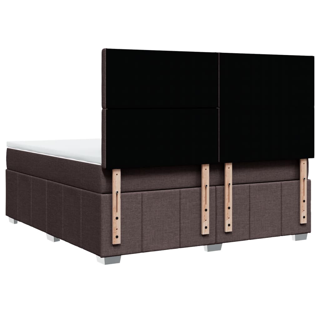 Box spring postel s matrací tmavě hnědá 180x200 cm textil - obrázek 8