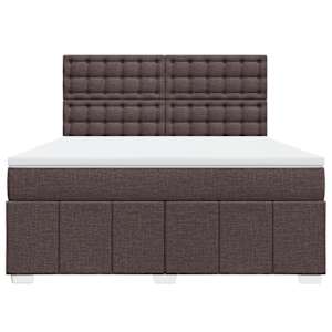 Box spring postel s matrací tmavě hnědá 180x200 cm textil - obrázek 6