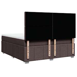 Box spring postel s matrací tmavě hnědá 180x200 cm textil - obrázek 8