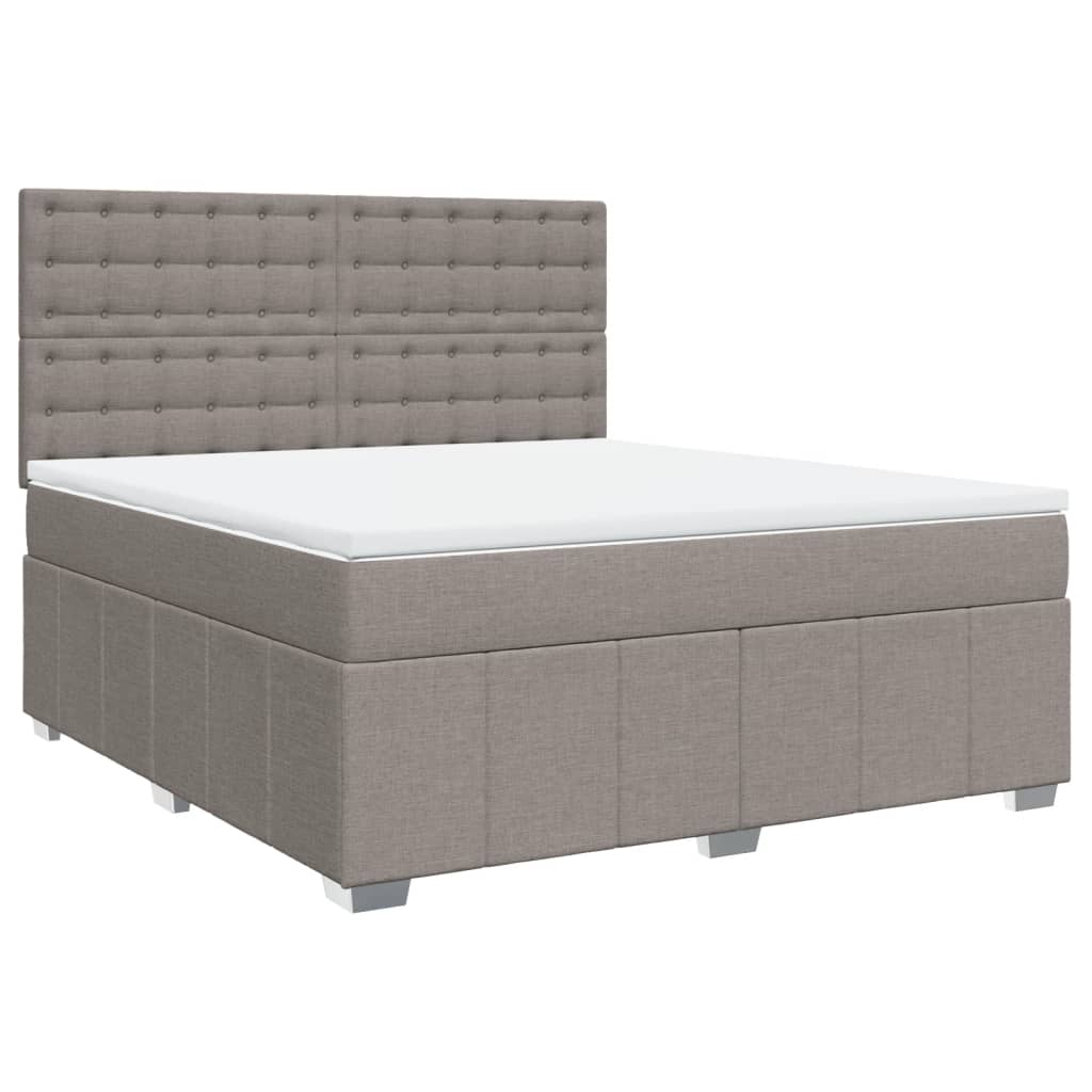 vidaXL Boxspring met matras stof taupe 180x200 cm afbeelding