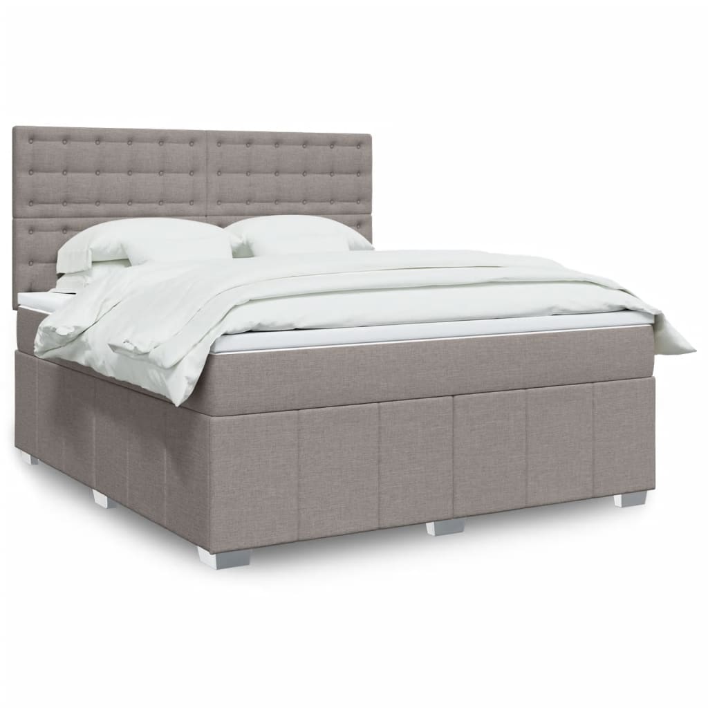 Boxspringbett mit Matratze Taupe 180×200 cm Stoff