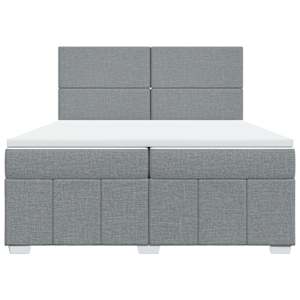 Box spring postel s matrací světle šedá 200 x 200 cm textil - obrázek 6