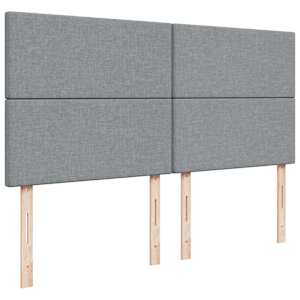 Box spring postel s matrací světle šedá 200 x 200 cm textil - obrázek 9