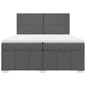Box spring postel s matrací tmavě šedá 200x200 cm textil - obrázek 6