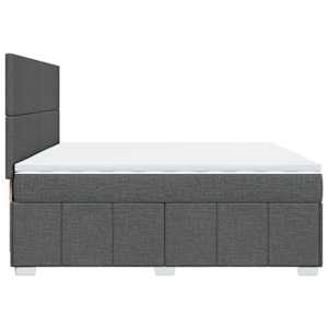 Box spring postel s matrací tmavě šedá 200x200 cm textil - obrázek 7