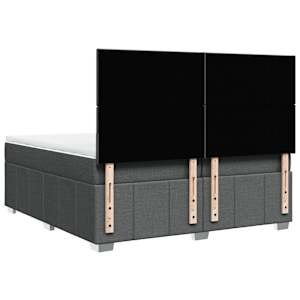 Box spring postel s matrací tmavě šedá 200x200 cm textil - obrázek 8