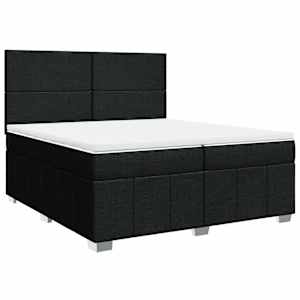Box spring postel s matrací černá 200x200 cm textil - obrázek 3
