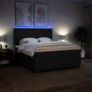 Box spring postel s matrací černá 200x200 cm textil - obrázek 4